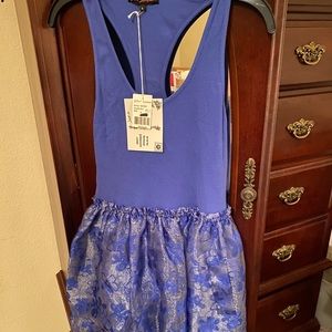Betsey Johnson NWT tank and tulle dress size L in blue